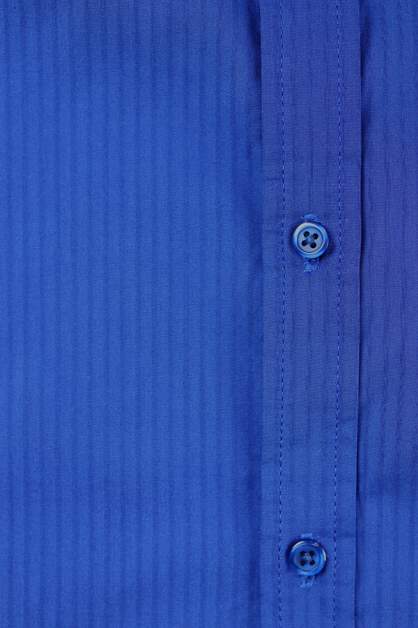 Camisa Manga Larga Color Azul Rey De Rayas Slim Fit Para Hombre